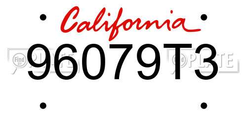 96079T3 California License Plate