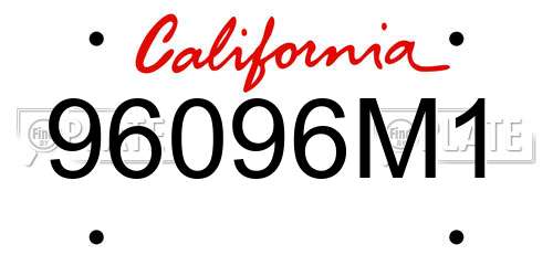 96096M1 California License Plate