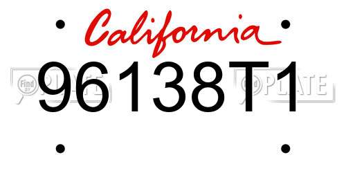 96138T1 California License Plate