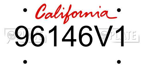 96146V1 California License Plate