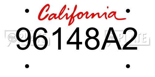 96148A2 California License Plate
