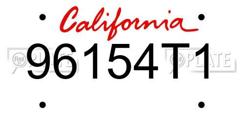 96154T1 California License Plate