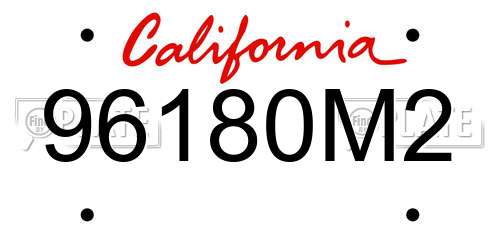 96180M2 California License Plate