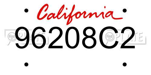 96208C2 California License Plate