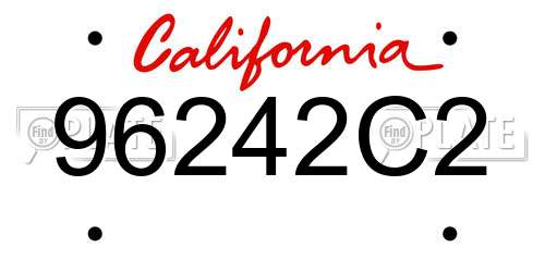 96242C2 California License Plate
