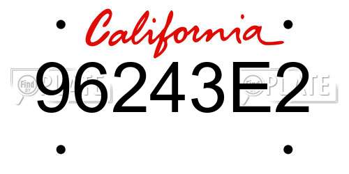 96243E2 California License Plate