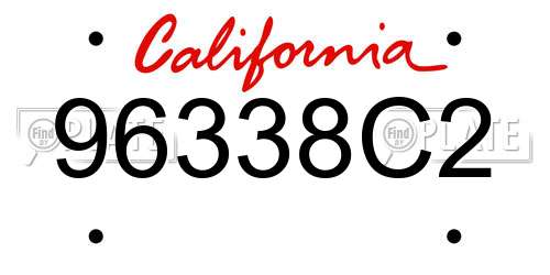 96338C2 California License Plate