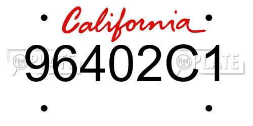 96402C1 California License Plate