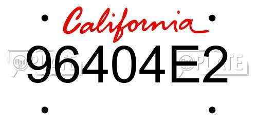 96404E2 California License Plate