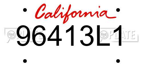 96413L1 California License Plate