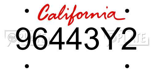 96443Y2 California License Plate