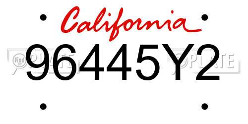 96445Y2 California License Plate