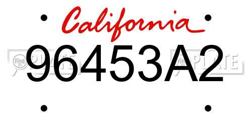 96453A2 California License Plate