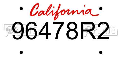 96478R2 California License Plate