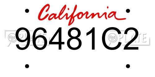 96481C2 California License Plate