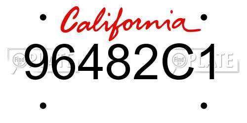 96482C1 California License Plate