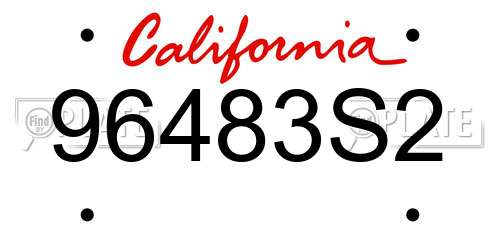 96483S2 California License Plate