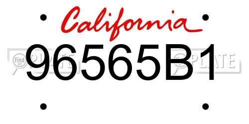 96565B1 California License Plate