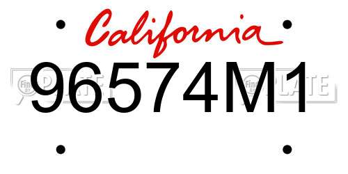 96574M1 California License Plate