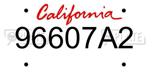 96607A2 California License Plate