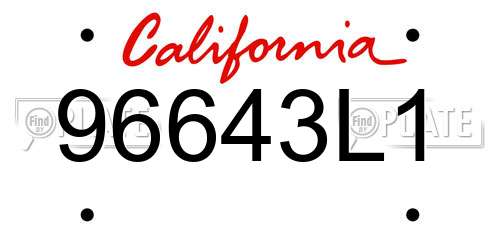 96643L1 California License Plate