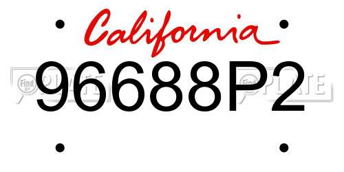 96688P2 California License Plate