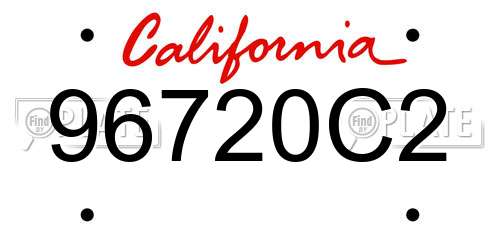 96720C2 California License Plate