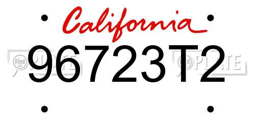 96723T2 California License Plate