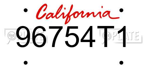 96754T1 California License Plate
