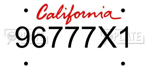 96777X1 California License Plate