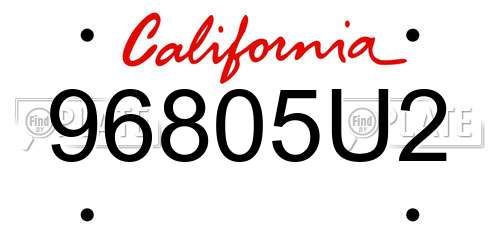 96805U2 California License Plate