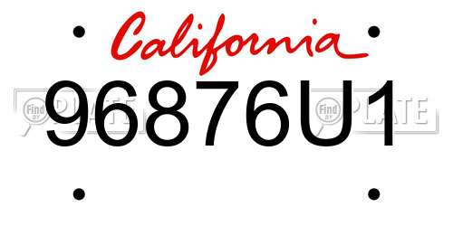 96876U1 California License Plate