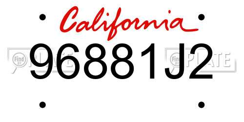 96881J2 California License Plate