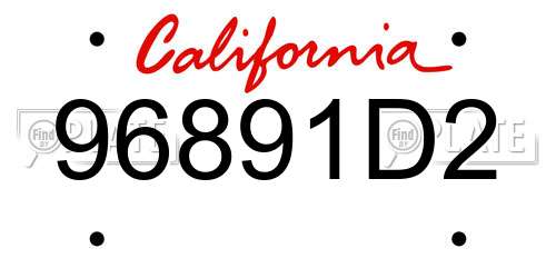 96891D2 California License Plate