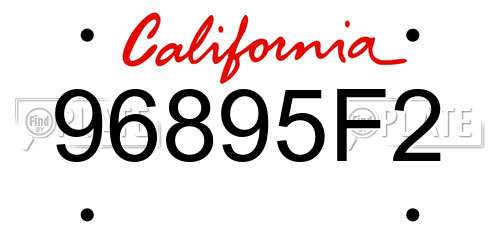 96895F2 California License Plate