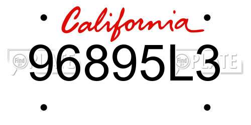 96895L3 California License Plate