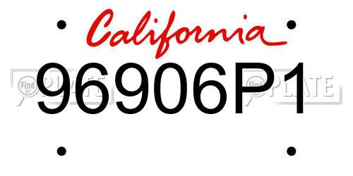 96906P1 California License Plate