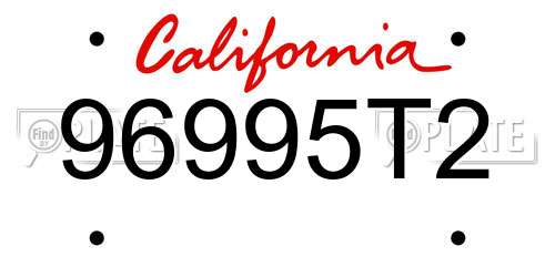 96995T2 California License Plate
