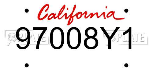 97008Y1 California License Plate