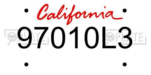 97010L3 California License Plate