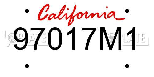 97017M1 California License Plate