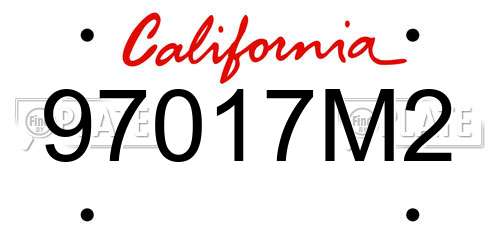 97017M2 California License Plate
