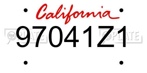 97041Z1 California License Plate