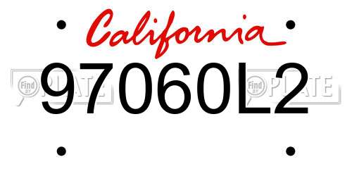 97060L2 California License Plate