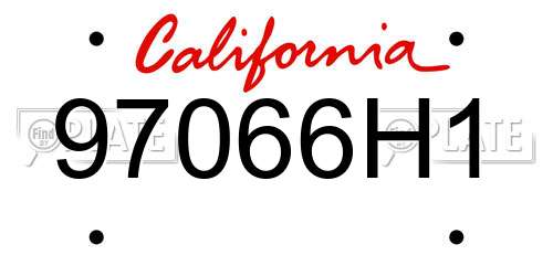 97066H1 California License Plate