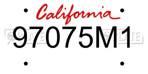 97075M1 California License Plate