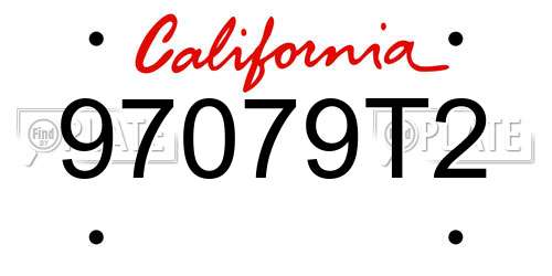 97079T2 California License Plate
