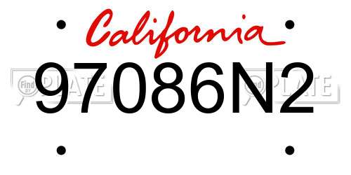 97086N2 California License Plate