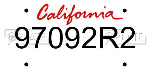 97092R2 California License Plate