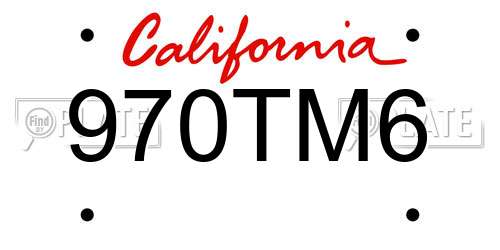 970TM6 California License Plate